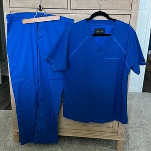 Used Jaanuu Men’s Royal Blue Scrub Set (Large)